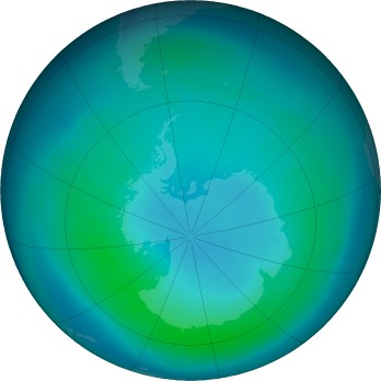 Antarctic ozone map for 2022-03